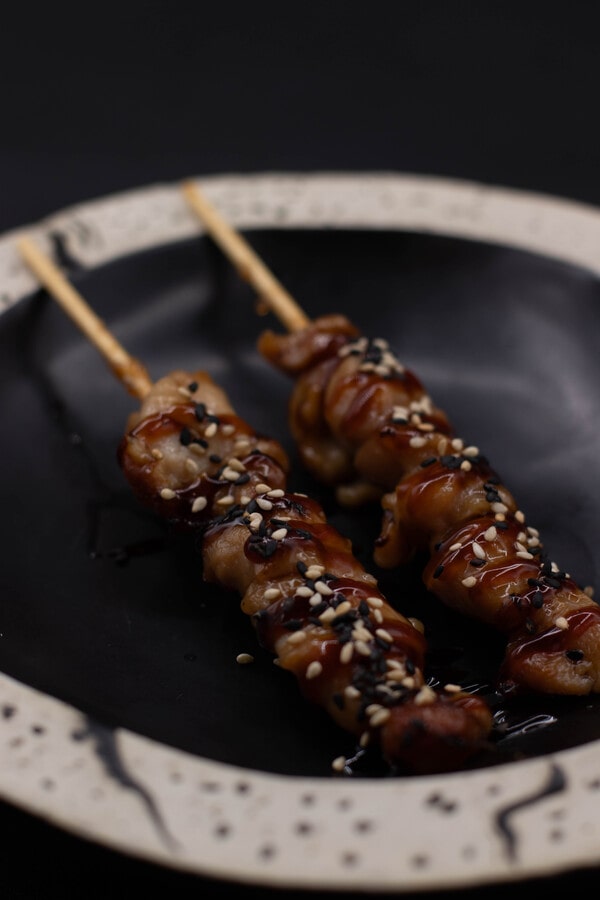 Brochetas de pollo con salsa Teppanyaki